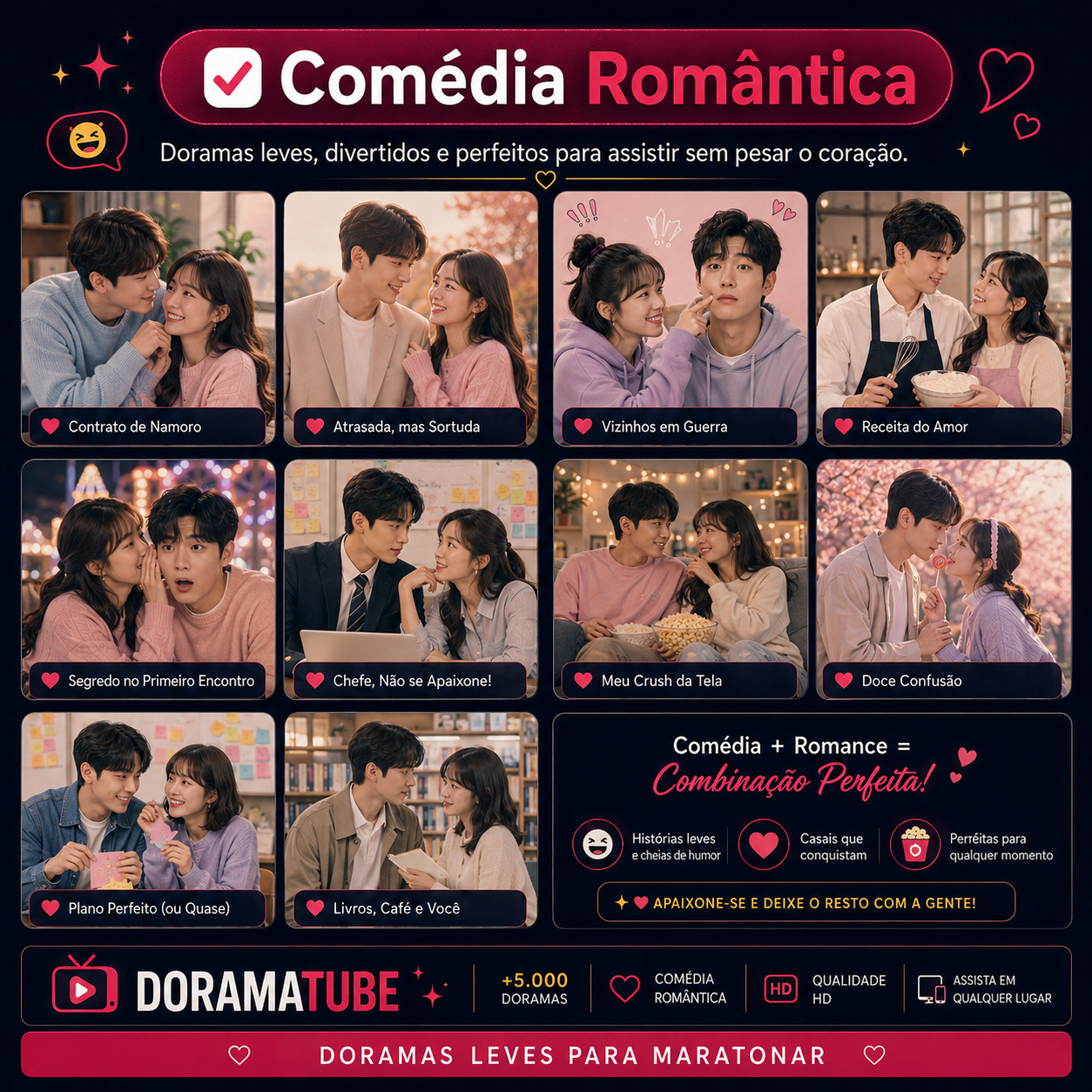 Mosaico de doramas de comédia romântica